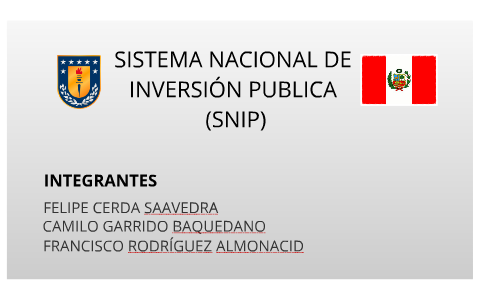 Sistema Nacional De Inversión Pública Snip Perú By Camilo Garrido On