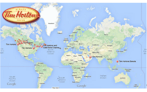 Tim Hortons Locations Map International Trade: Tim Hortons By Rukayya P