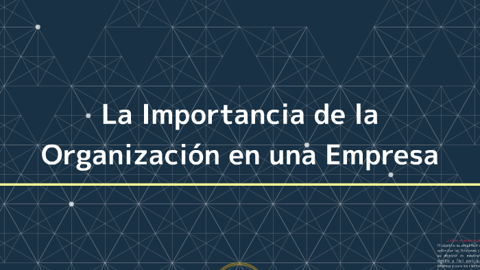 Importancia De La Organizacion En Una Empresa