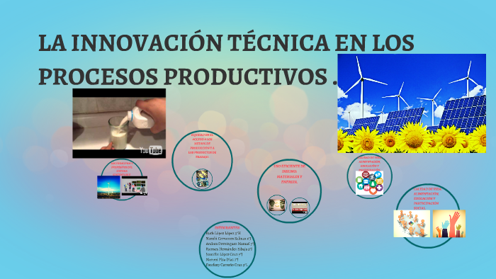 LA INNOVACION TECNICA EN LOS PROCESOS PRODUCTIVOS . by victoria manuel