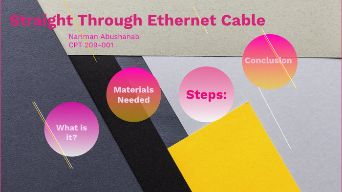 How To Make A Straight Through Ethernet Cable By Nariman Abushanab