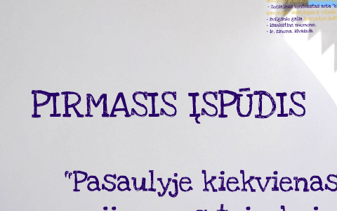 Pirmasis įspudis By Inga Kava