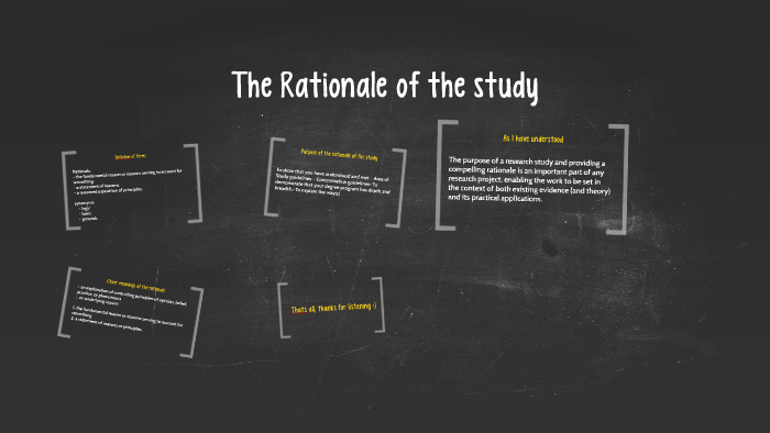 rationale of the study in thesis