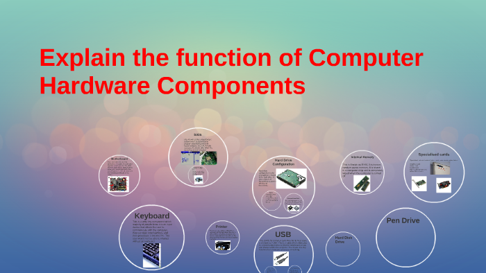 Explain the function of Computer Hardware Components by K4s Sh4h