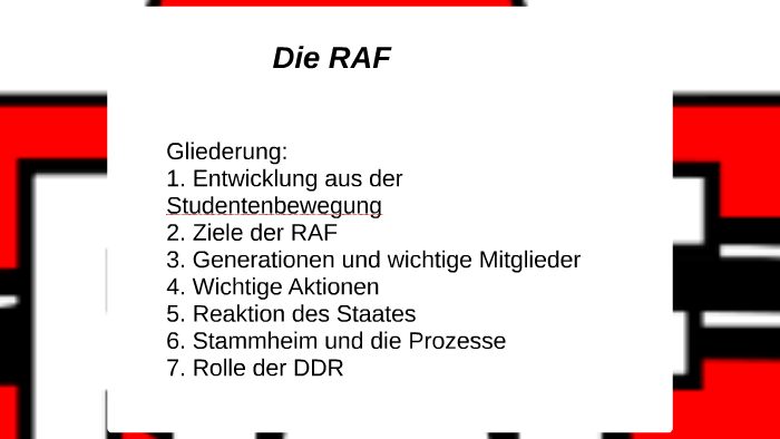 Die RAF By Timur B On Prezi