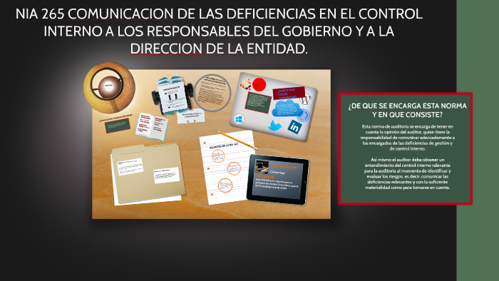 NIA 265 COMUNICACION DE DEFICIENCIAS DE CONTROL INTERNO by Fernando