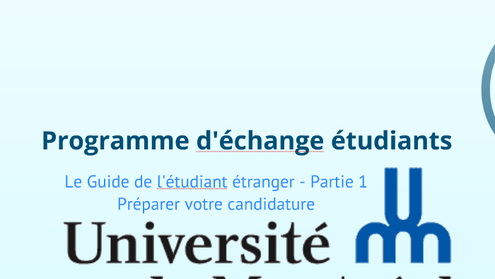 Programme d'échange étudiants à l'Université de Montréal by Daphne ...