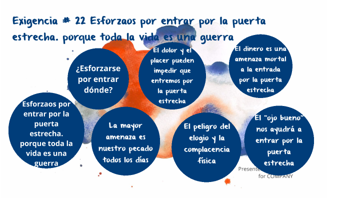 Exigencia # 22 Esforzaos por entrar por la puerta estrecha. porque toda