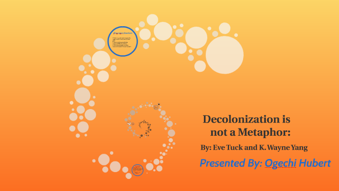 Decolonization Is Not A Metaphor: By Ogechi Hubert On Prezi