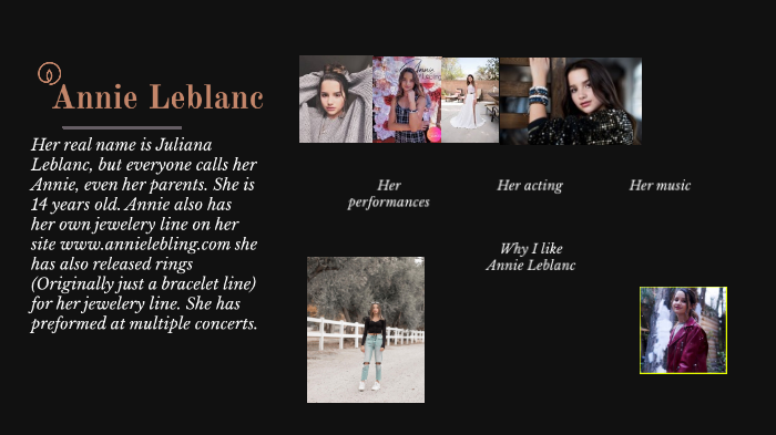 Annie Leblanc By Melissa Goodyear 24 Student On Prezi Next