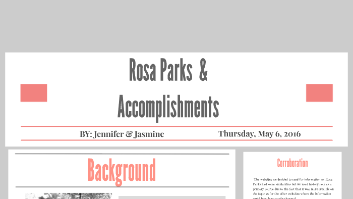 Rosa Parks Amp Accomplishments By Jennifer Fierros