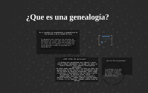 ¿Que Es Una Genealogía? By