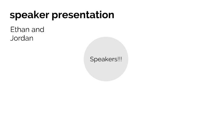 speaker presentation by jordan brown on Prezi