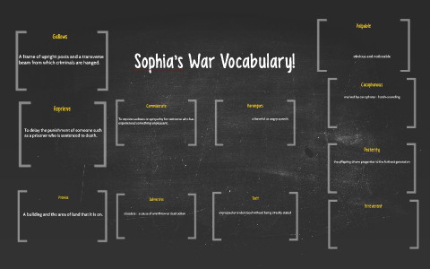 Sophia's War Vocabulary! by F. Margret Atkinson on Prezi