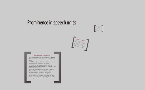 prominent words in speech units