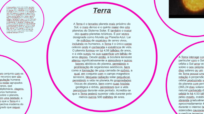 A Terra é o terceiro planeta mais próximo do Sol, o mais den by Alice ...