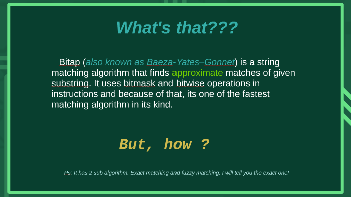 Bitap Algorithm by Burak G. on Prezi