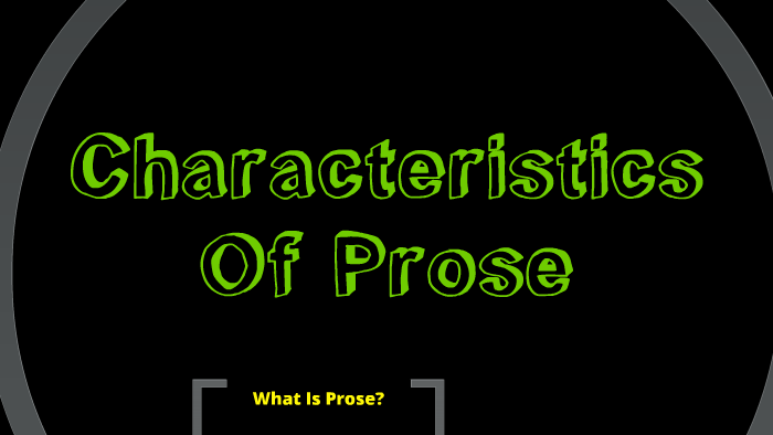 characteristics of prose and poetry