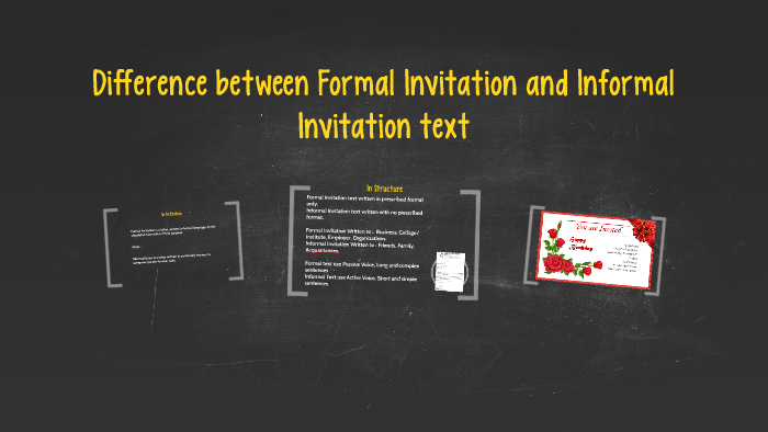 Difference between Formal Invitation and Informal Invitation by