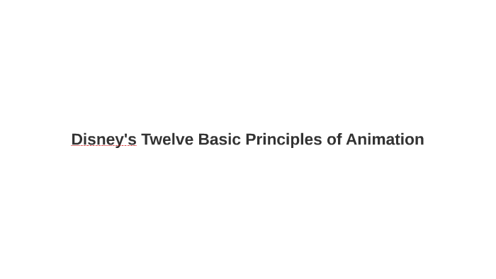 disney's twelve basic principles of animation