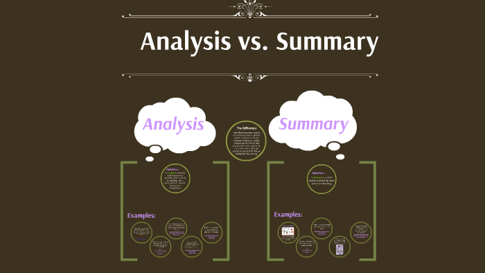 Analysis Vs. Summary By Jaycee Jamison On Prezi