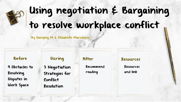 Using Negotiation And Bargaining To Resolve Workplace Conflict By ...