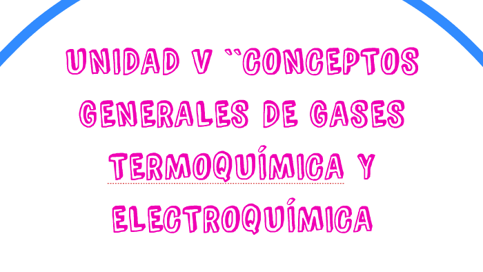 UNIDAD V ``CONCEPTOS GENERALES DE GASES TERMOQUIMICA Y ELECT by Mena