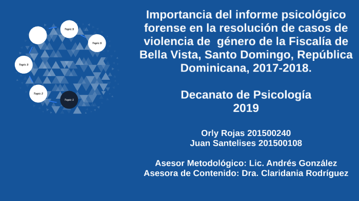 Importancia Del Informe Psicologico Forense En La Resolucion De Casos De Violencia De Genero De La Fiscalia De Bella Vista Santo Domingo Republica Dominicana 17 18 By Orly Rojas