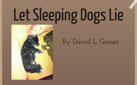 O que significa let sleeping dogs lie? - Pergunta sobre a Inglês (EUA)