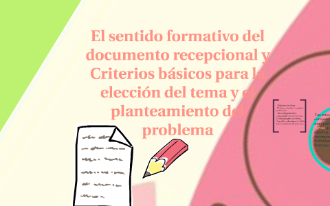 El Sentido Formativo Del Documento Recepcional Y Criterios B By Karen ...