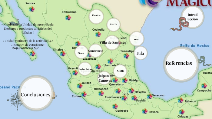 Mapa de Pueblos Mágicos de las Regiones Noroes-te, Norte y Centro-Norte ...