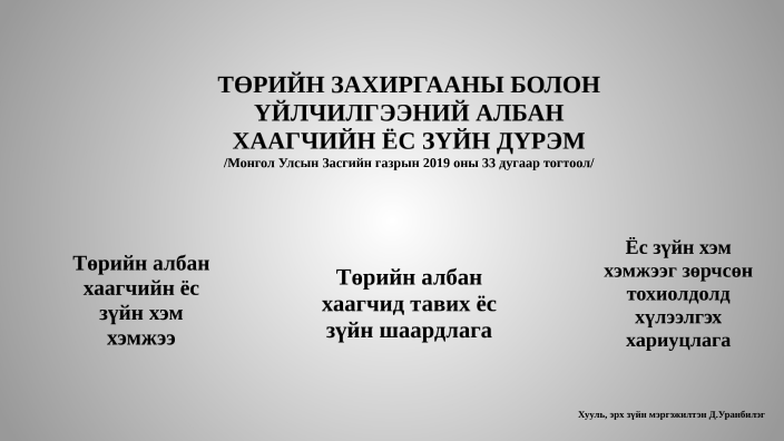 ёс зүйн дүрэм by Д. Уранбилэг on Prezi