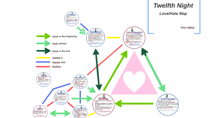 Twelfth Night Love/Hate Map by Amy Vieira