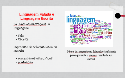 Linguagem Falada e Linguagem Escrita by Clesner Alexandre Menegoli on Prezi