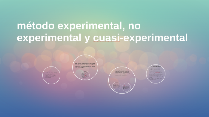 metodo no experimental definicion