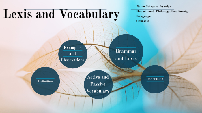 Lexis And Vocabulary By Ayaulym Satayeva