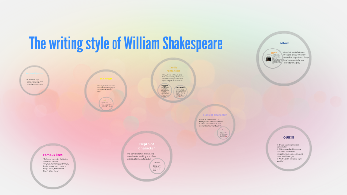 shakespeare writing style