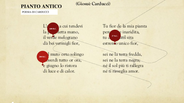 Giosuè Carducci Poesie Famose Pianto Antico Pianto antico by cristian massaro on Prezi