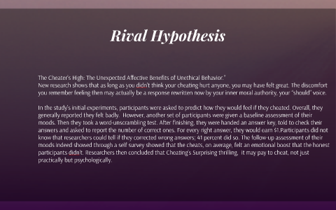 what is a rival hypothesis