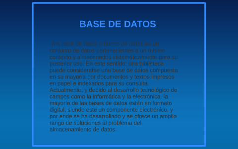 BASE DE DATOS by andres felipe restrepo ramirez on Prezi