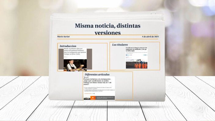 Distintas Versiones De Una Misma Noticia Periodistica