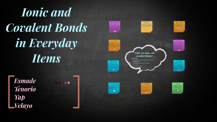 Ionic And Covalent Bonds In Everyday Items By Alyssa Yap