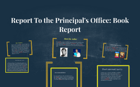 Report To The Principal S Office Book Report By Joey F