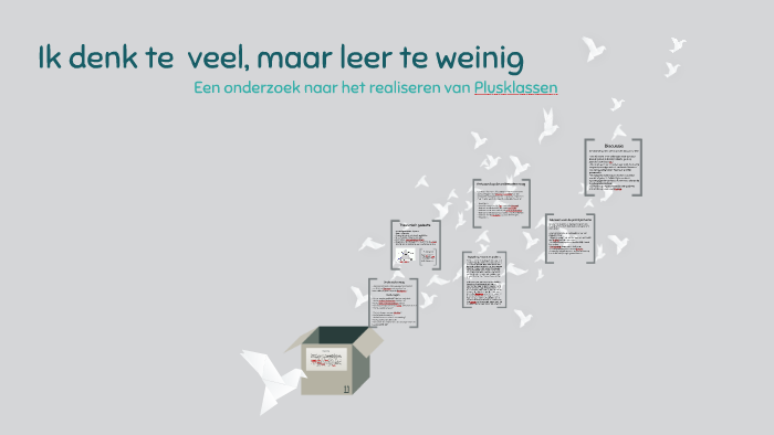 Ik denk te veel, maar leer te weinig by Anneke Wiersma on Prezi