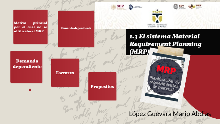 1.3 El sistema Material Requirement Planning (MRP) by Mario A. Lopez