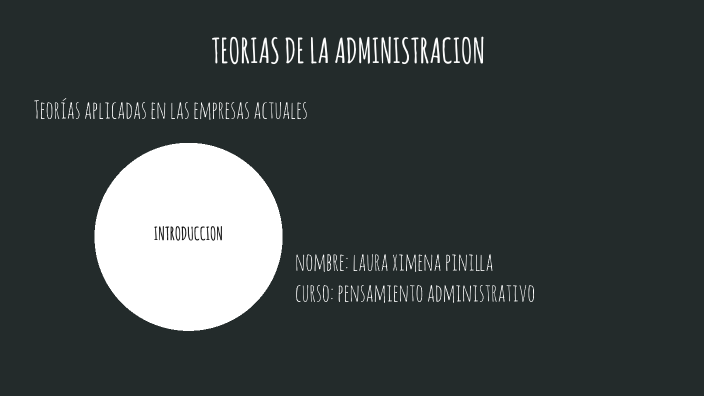 TEORIAS DE LA ADMINISTRACION by Laura Pinilla on Prezi