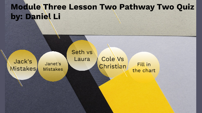 Module Three Lesson Two Pathway Two Quiz by Daniel Li7064 on Prezi