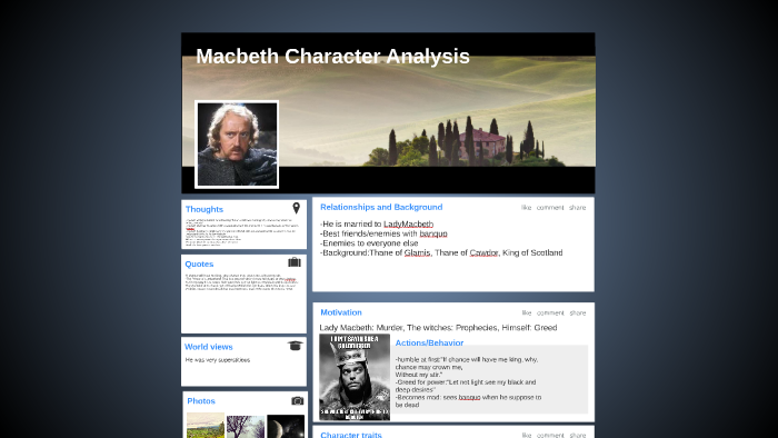 Macbeth Character Analysis by marco partoredjo on Prezi