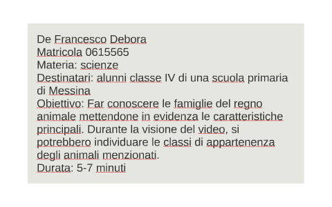 Le Famiglie Degli Animali By Debora De Francesco On Prezi Next