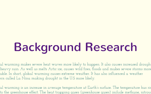 what is background research in science